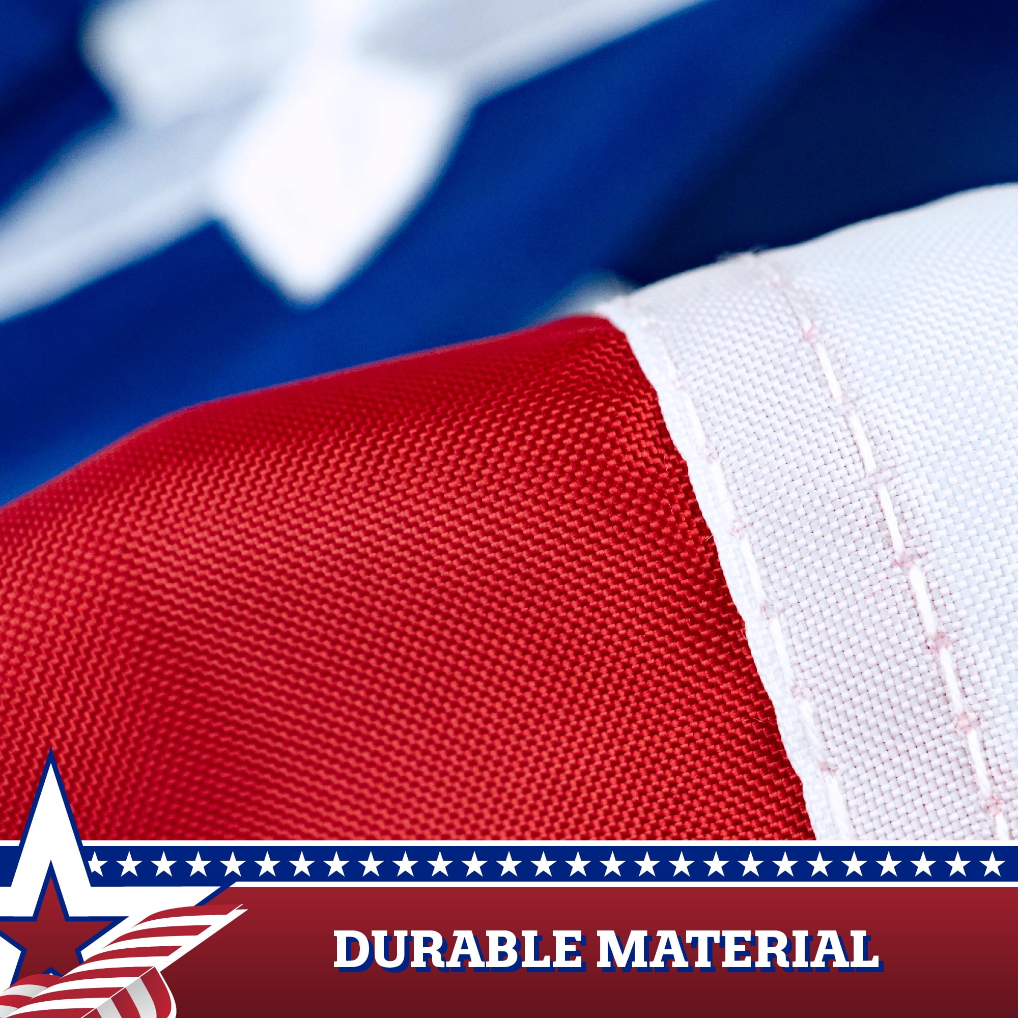 G128- 3x6 Ft US American Pleated Fan Flag Embroidered 210D 4th of July Patriotic Decoration Bunting