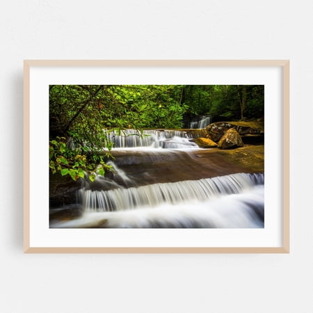 Carrick Creek Cascades 02 - South Carolina Photography Waterfall Nature Forest Scenic Landscape Botanical Summer Oak Framed Wall Art Print 5 x 7 inches