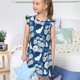 thumbnail image 4 of Balery Rose Flowers Camisón de princesa para niñas, pijama de algodón con mangas abullonadas, suave y bonito.-Small, 4 of 6