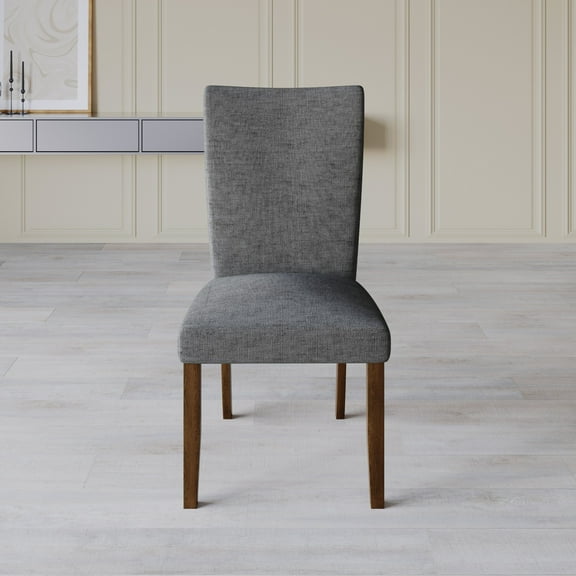 Home Design Lubec Dining Chair (Set of 2), Gray, Roll-back design, Button-tufted back, Padded seat, Comfortable seating, Sturdy frame, Modern style, Durable construction
