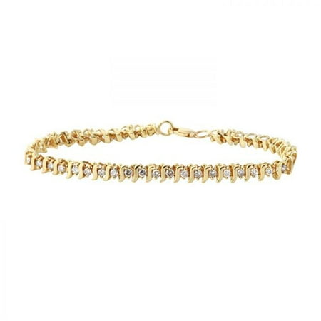 Ladies 2.5 Carat Diamond 14K Yellow Gold Bracelet