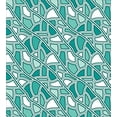 thumbnail image 3 of Geometric Duvet Cover Set, Retro Style Tile Pattern Illustration of Solid Elements Art Print, Decorative 3 Piece Bedding Set with 2 Pillow Shams, Queen Size, Dark Seafoam and White, by Ambesonne, 3 of 3