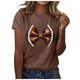 thumbnail image 2 of Fiudx Liquidación de Ofertas Flash Blusas de Manga Corta con Cuello Redondo y Estampado a La Moda para Mujer, 2 of 3