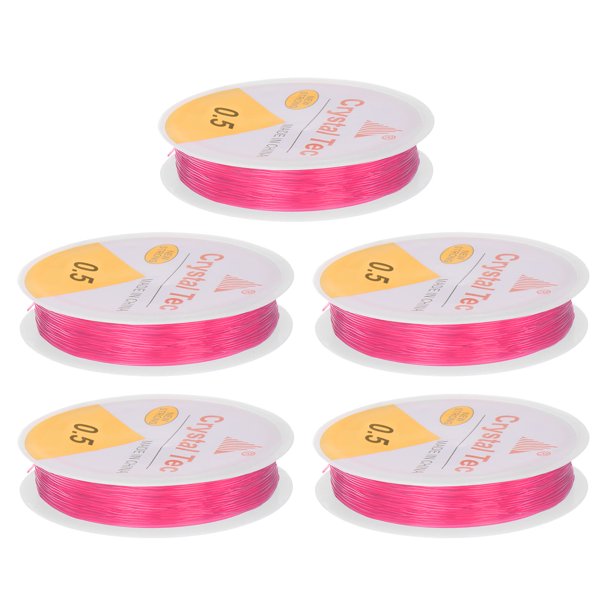 Cuerda elástica 0,5mm Diámetro 36 Pies Largo Unique Bargains Hilo TPU Artesanía Alambre para Pulseras Rosa