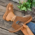 thumbnail image 4 of KEVCHE Orthopedic Sandals Women Summer Wedge Slip On Sandals, Adjustable Arch Support Breathable Walking Slides, Plantar Fasciitis Comfortable Casual Beach Footwear, 4 of 6