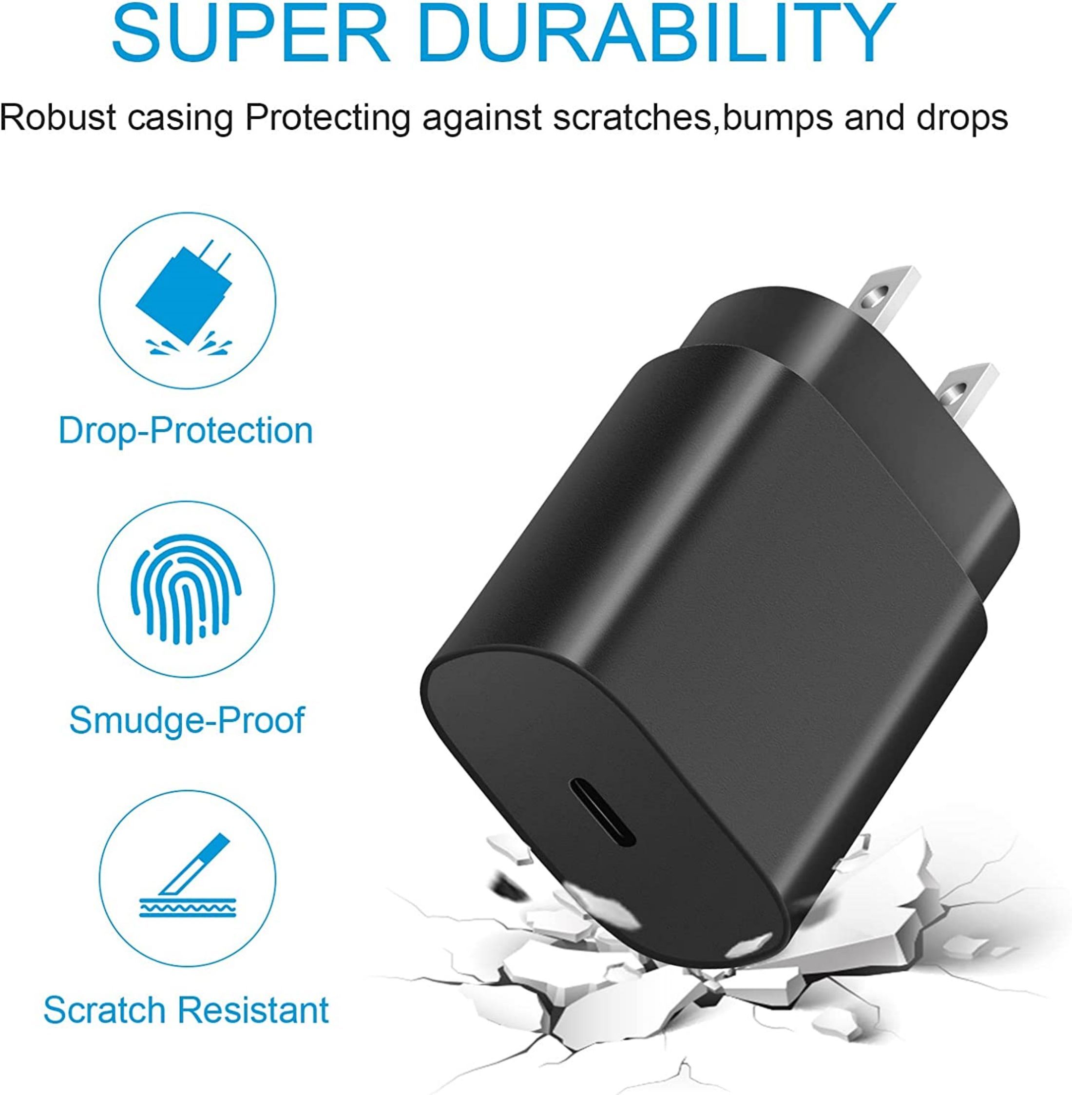 JUCDEKE 25W USB-C Fast Charger 2-Pack with 6ft Cable photo 2