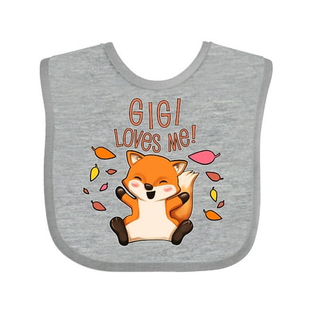 

Inktastic Gigi Loves Me!- cute baby fox Gift Baby Boy or Baby Girl Bib