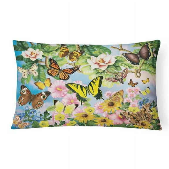 12 x 3 x 16 in. North American Butterflies Canvas Fabric Decorative Pillow