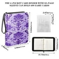 thumbnail image 3 of Game Card Storage Bag Collectible Trading Card Albums The 4-Pocket Card Binder With 50-Page Sleeve Can Hold 400 Game Cards Purple Vine, 3 of 6