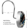 12 Pack Round Shower Curtain Hooks Crystal Glass Shower Rings Cartoon