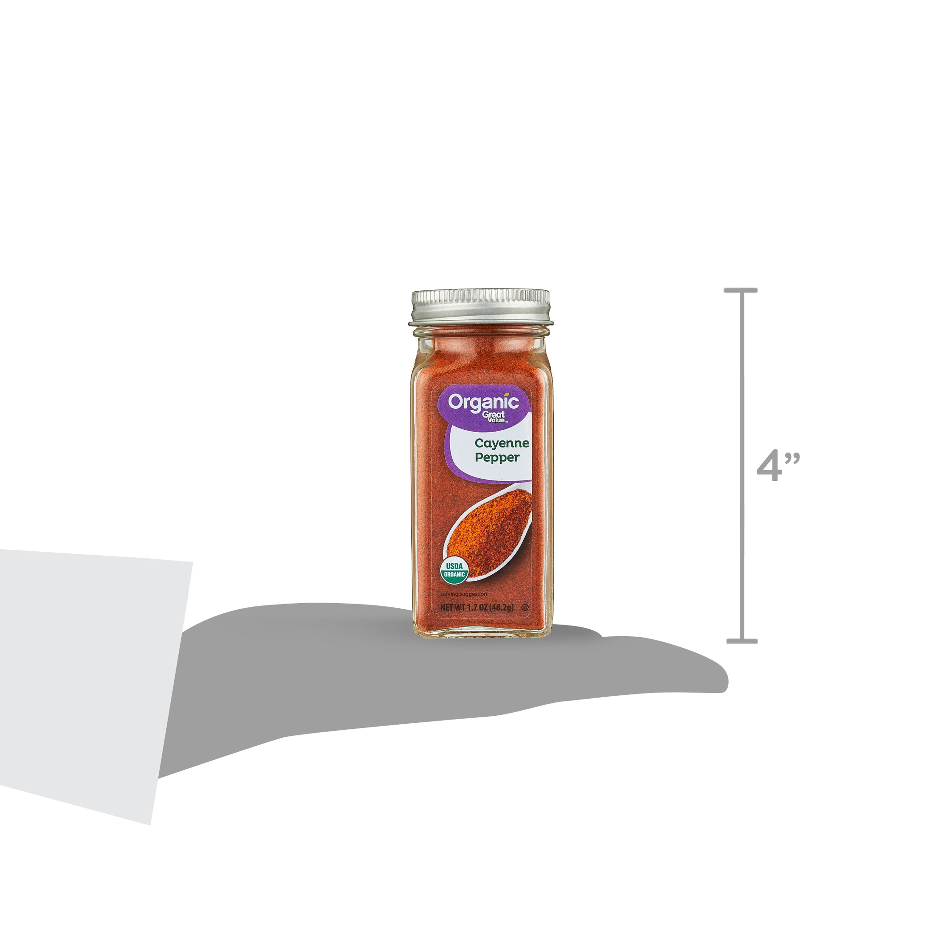 Great Value Organic Ground Cayenne Pepper in Glass Jar, 1.7 oz