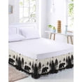 thumbnail image 2 of Black Bear Bed Skirt Cal King Size, Farmhouse Forest Animals Vintage Wrap Around Bed Skirting with Adjustable Elastic Strap, Dust Ruffled Pleated Bedskirts 18 Inch Drop for Bedroom Cal King Beds, 2 of 9