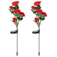 thumbnail image 6 of 2Pcs Solar Powered Rose Flower Light LED Decorative Lamp Solar Rose Light, Red, 6 of 7