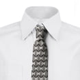 thumbnail image 2 of Abstract Necktie, Grunge Zigzag Lines Motif, Dress Tie, 3.7", Ivory and Charcoal Grey, by Ambesonne, 2 of 3
