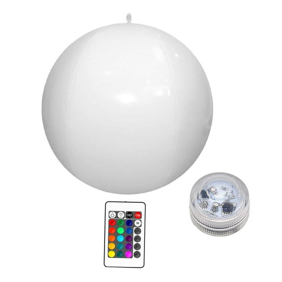 Milaget 15.75'' Inflatable Beach Ball Light up Beach Balls for Kids and Adults Beach