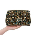 thumbnail image 4 of Naloa Teal Leopard Leather Makeup Bag for Purse Travel, Portable Small Cosmetic Organizer for Women and Girls, Make up Bag with Zipper, 4 of 8