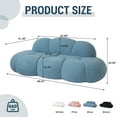 thumbnail image 4 of 90" Modern Curved Cloud Shaped Couch for Living Room, Boucle LoveSeat 3 Seater Sofa, Upholstered Cloud Couch for Bedroom, Apartment, Small Space (Blue, No Assembly Required), 4 of 15