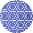 thumbnail image 1 of Ahgly Company Indoor Round Abstract Blue Contemporary Area Rugs, 3' Round, 1 of 4