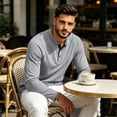 thumbnail image 6 of UDAUDU Men's Henley Shirts Long Sleeve Waffle Lightweight Basic Thermal Shirt Slim Fit 2026 Fall Fashion Button Down Comfort Pullovers Light Gray S, 6 of 9
