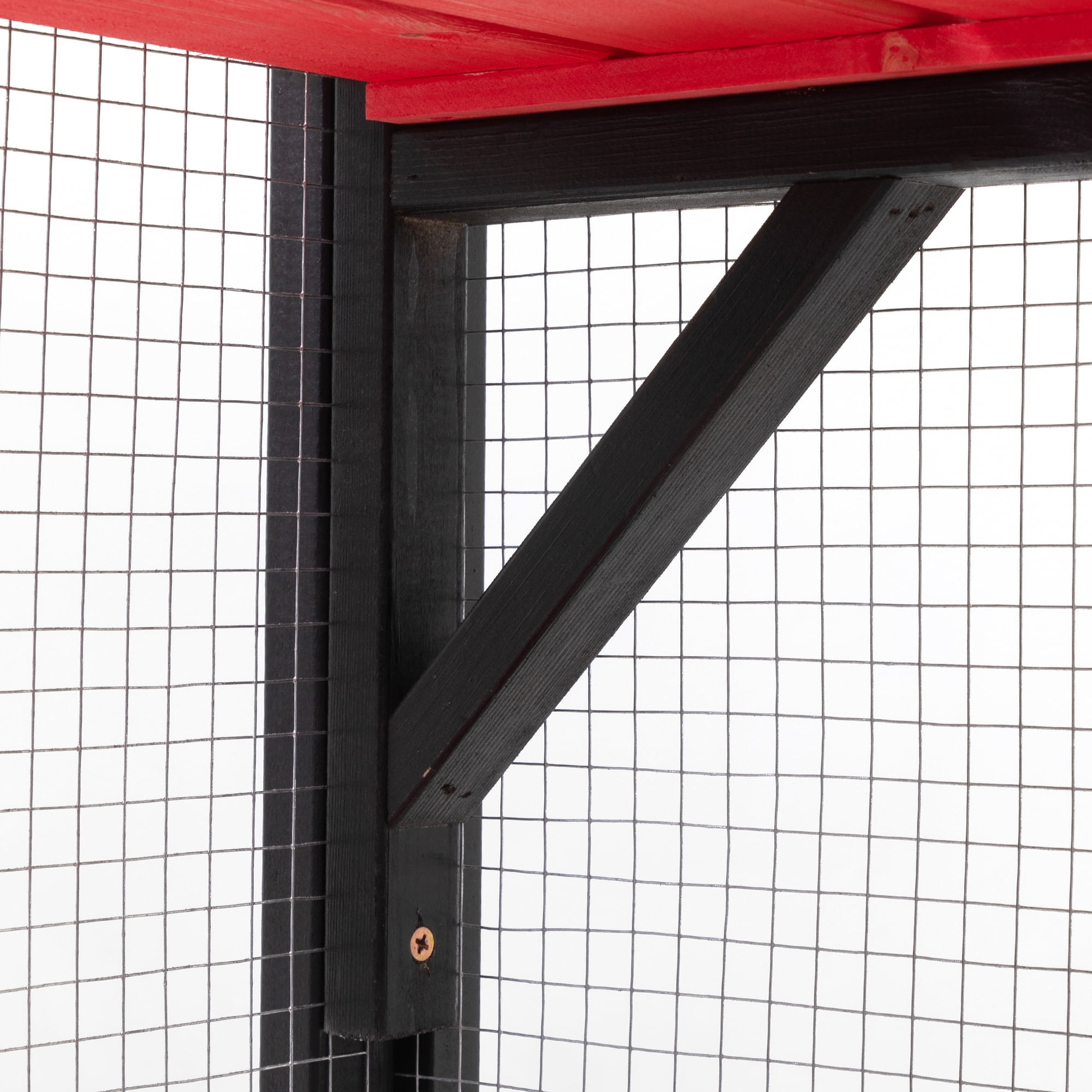 Pefilos 70" Outdoor Cat House for Large Cats, Enclosure Wood Cat Cage with Platforms and Small House, Gothic Kitty Catio Condo Playpen, Black Pefilos 70" Outdoor Cat House for Large Cats, Enclosure Wood Cat Cage with Platforms and Small House, Gothic Kitty Catio Condo Playpen, Black