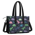 thumbnail image 2 of Teacher Tote Bag,Neon Outline Dinosaurs Vibrant Teacher Utility Tote Bag,Large Work Tote Bags for Women with Multiple Pockets,Top Zipper Closure,13.8x10.6x6.7 Inch, 2 of 5