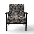 thumbnail image 4 of Designart Chaise d'Appoint Rembourrée "Stepped Glamour In Grey And Gold" - Fauteuil Glam pour Salon, 4 of 7
