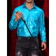 thumbnail image 5 of Camisas metálicas INSPIRE CHIC para hombres, camisas de fiesta impresas brillantes de los años 70, talla 2XL, color azul, 5 of 6