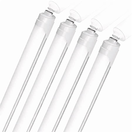 JESLED R17D/HO 8FT LED Bulbs, Rotate Tube Light Bulb 5000K Daylight 72W 7200LM, Frosted Cover, Dual-End Powered, Ballast Bypass,4 Pack