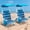Blue Stripe 1, variant on WILDYEE 2pcs Double Camping Chair,Beach Chairs with Cup Holder Heavy Duty Folding Loveseat for Outside Lawn Patio (Blue Stripe)