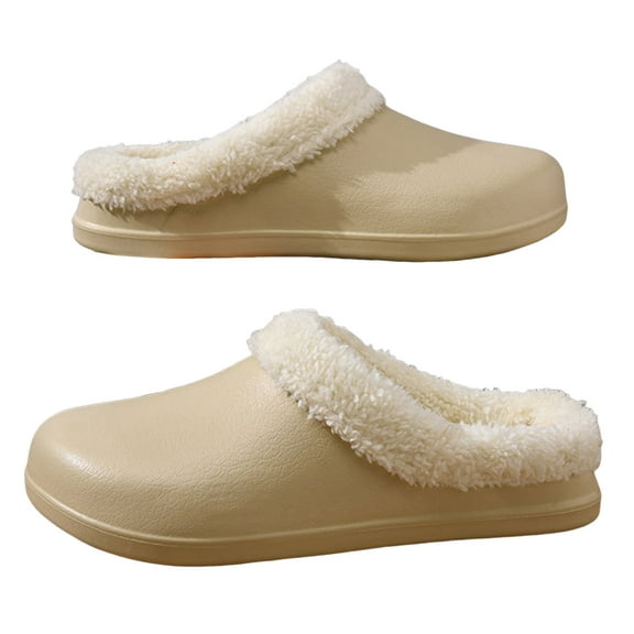 Chenyee Womens Men's Fleece Lined Clogs Warm Garden Slippers Comfortable House Home Winter Shoes