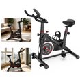 thumbnail image 4 of S-HOME Indoor Exercise Bike with Adjustable Resistance and Monitor, Stable Base, Portable Design for Home Fitness Daily Use, Black+Red, 4 of 18