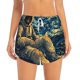 thumbnail image 2 of Balery Astronaut Starry Night Pantalones cortos deportivos para mujer con forro y dos bolsillos, elásticos, para entrenamiento, gimnasio, yoga-Small, 2 of 7