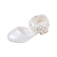 thumbnail image 4 of Akiihool Mary Jane Heels for Little Girls Dress Shoes Princess Shoe Flower Mary Jane Party Wedding Prom Footwear for Toddler Kids (White,1.5), 4 of 7
