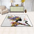 thumbnail image 2 of SKYSONIC Girl Flowers Butterflies Non-Slip Area Rug, Spring Valentine's Day Floor Carpet Comfort Floor Mats Decor for Indoor Front Porch,Living Room, Bedroom,Kitchen,72"x48", 2 of 5