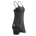 thumbnail image 2 of TheFound Femmes Robe de Sport Bretelles de Couleur Unie Jupe avec Doublure Short, 2 of 7