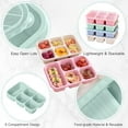 thumbnail image 3 of 4 Pack Bento Lunch Box for Adults and Kids, 5-Compartment Wheat Straw Container for Kids, Reusable Food Storage Containers with Lids, Snack Box Container,Microwave and Dishwasher Safe (4 Color), 3 of 8