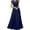 Blue, variant on HNMKIU Elegant Dresses for Women Evening Gown Neck Floral Lace Formal Wedding Long Maxi Dress Black,M