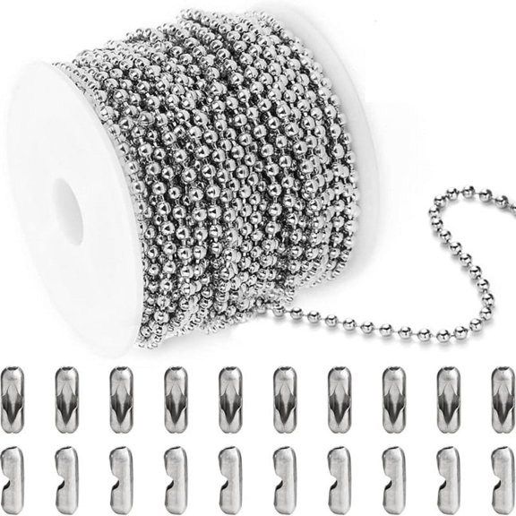 Stainless Steel Ball Chains Necklace Bead Chain Dog Tags Ball Bead Chain