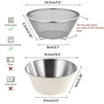 thumbnail image 3 of PPgejGEK Strainer 304 Stainless Steel Mini Colander Mixing Bowl, 5 Inch Small Sieve for Washing Berries, Beans, Rice, Vegetables, Dual Use as Fruit Bowl, Dishwasher Safe, Kitchen Drainer Tool, 3 of 9