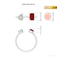 thumbnail image 5 of ANGARA Natural Two-Stone Emerald-Cut Ruby & Pear Diamond Open Ring in 14K White Gold for Women (Size-6x4mm) | July Birthstone, Birthday, Anniversary, Jewelry Gift for Women | Natural Ruby Ring, 5 of 10