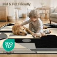 thumbnail image 4 of ODIKA 2'x3' Washable Accent Rug Pet Friendly, Bedside Mat Composition Retro Grid Layout Interlocking Shapes Classroom Geometric for Bedroom, Nursery, RV, 4 of 7