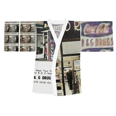 

B & G Drugs Long Sleeve Kimono Robe (AOP)