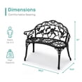 thumbnail image 5 of Tcbosik Vintage Patio Bench in Black, 38.5" Cast Aluminum Outdoor Bench for 2, for Garden, Deck, Front Porch, 5 of 9