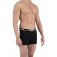 thumbnail image 4 of Men's Papi 990001 Repeat Logo Cotton Stretch Boxer Briefs - 4 Pack (Black/Blue/Light Grey M), 4 of 10