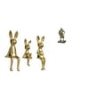 thumbnail image 1 of Figura decorativa de la familia Bunny Knight, estatuas creativas europeas, adorno para escritorio, mesa, entrada, sala de estar, armario, estantería,, 1 of 8
