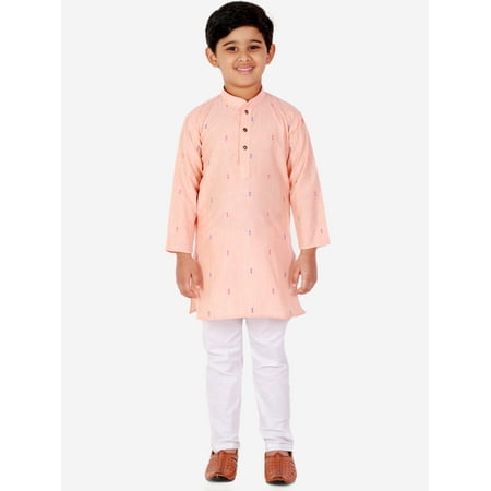 

Pro-Ethic Style Developer Boy s Cotton Kurta Pajama For Kids Boys 1 To 16 Y Pack Of 1 Peach 13-14 Years