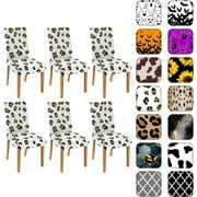 Chair Covers for Dining Room Set of 6, Stretch Dining Chair Cover 6 Pieces, Washable Kitchen Parsons Chair Slipcovers 6 Pack, Removable Seat Protector for Home and Party