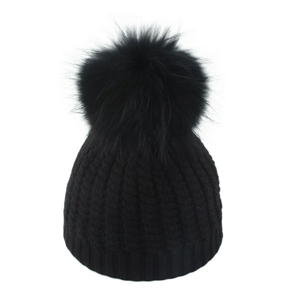 iHPH7 Kids Beanie Cute Beanie Ski Hat Kids Skull Cap Warm Hat Knitted Beanie Kids Winter Hat Black One Size