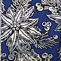 The Ribbon People Blue and Silver Poinsettia Wired Craft Ribbon 4" x 20 Yards