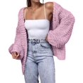 thumbnail image 2 of Womens Chunky Cardigan Cable Knit Oversized Open Front Cardigan Sweaters Pink XL, 2 of 6